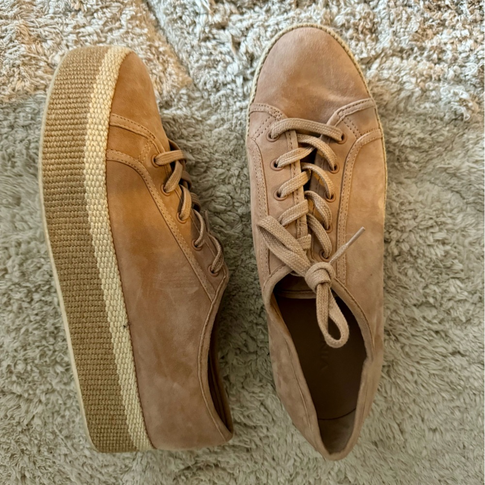 Vince Dusty Rose Suede Platform Sneakers